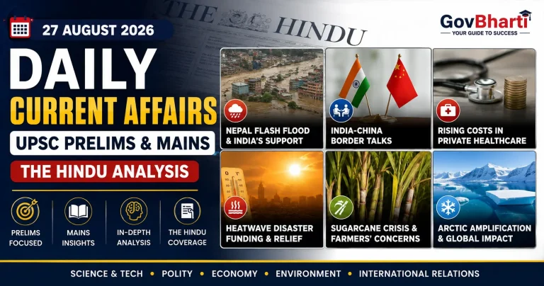 Daily Current Affairs UPSC 27 August 2026: Prelims & Mains Analysis (The Hindu)