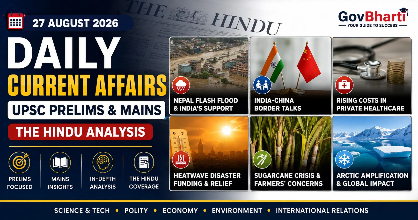 Daily Current Affairs UPSC 27 August 2026: Prelims & Mains Analysis (The Hindu)