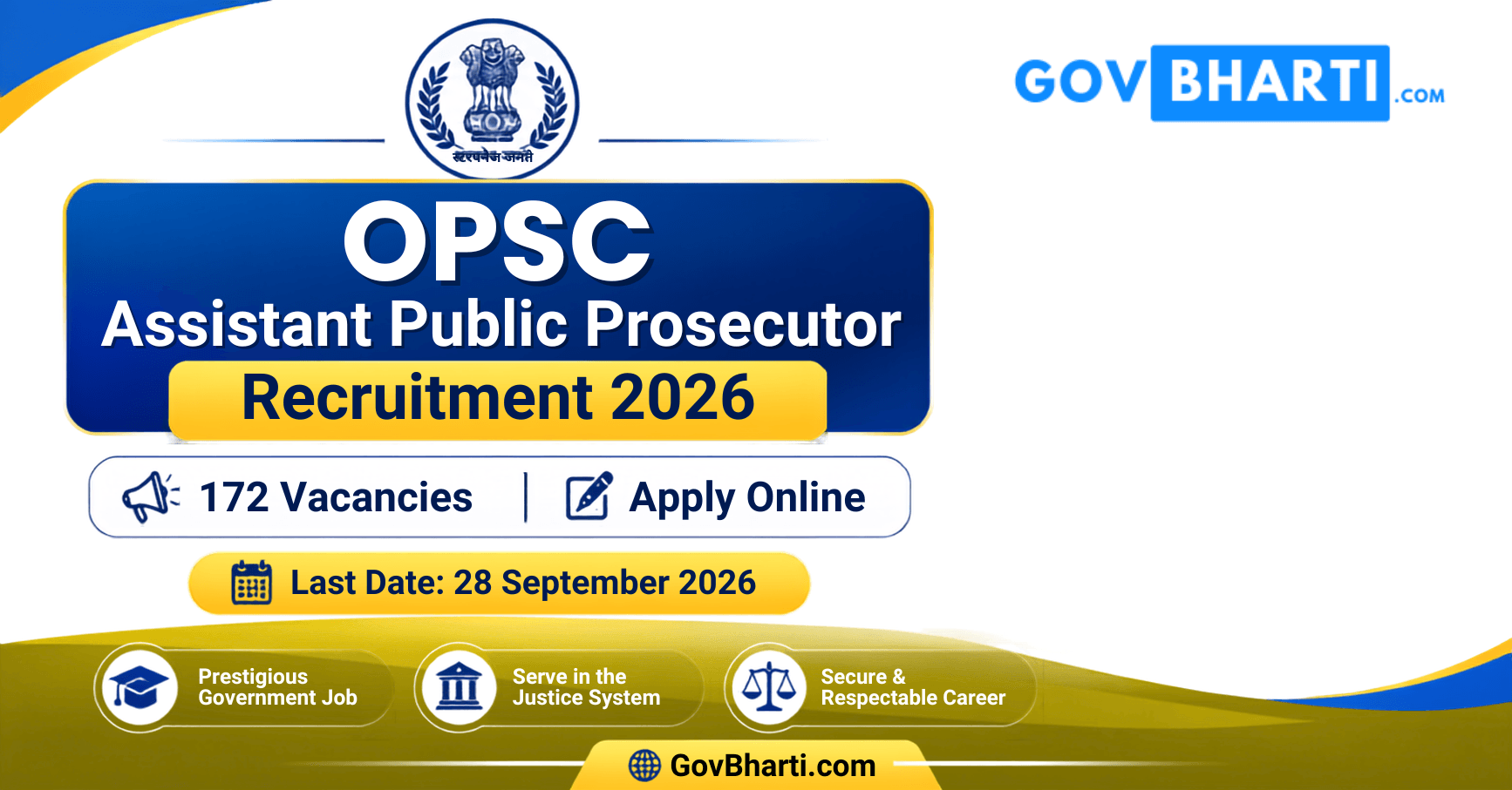 OPSC Assistant Public Prosecutor Recruitment 2026: Apply Online for 172 Posts, Check Eligibility, Fee & Exam Date