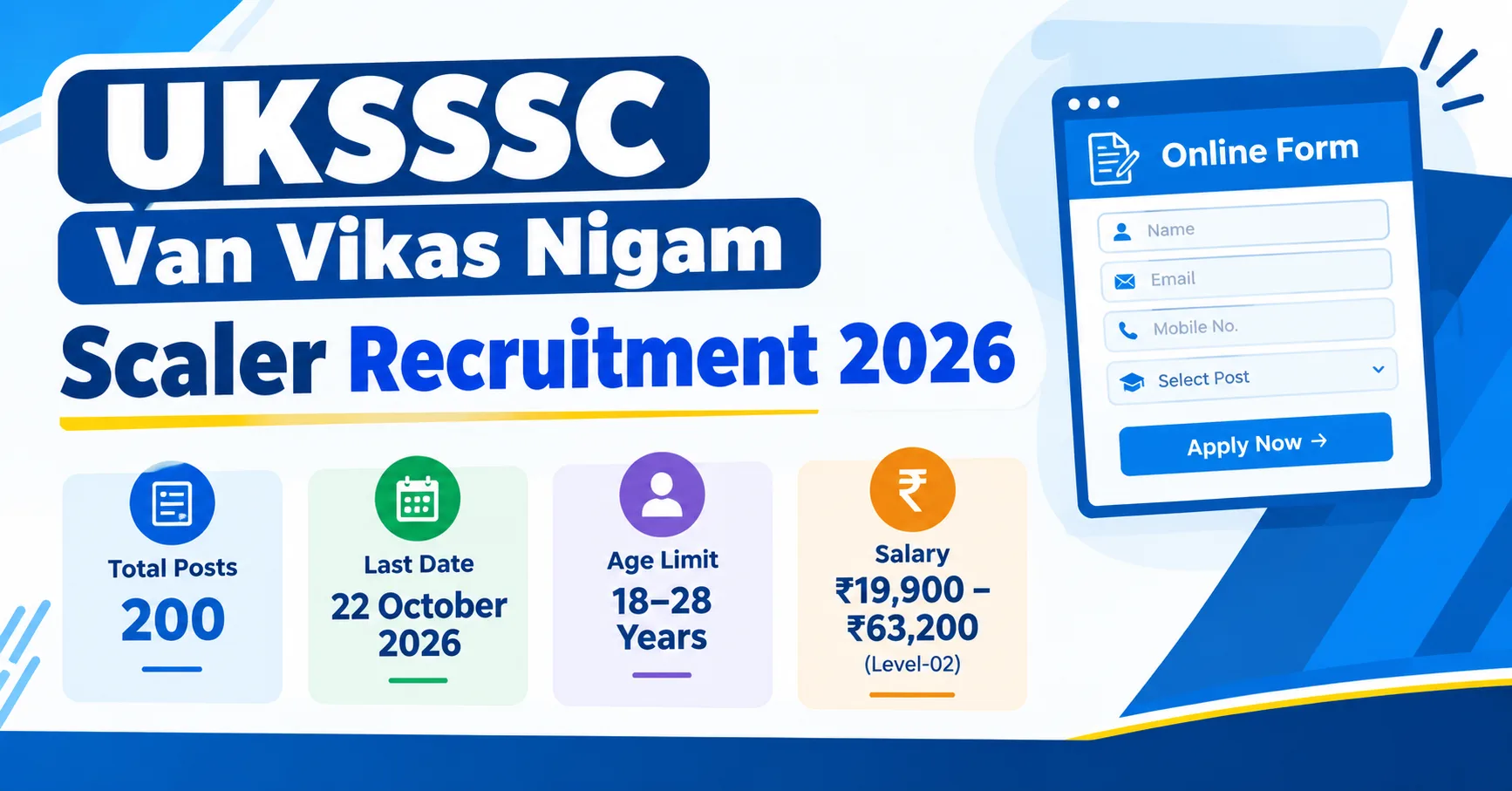 UKSSSC Van Vikas Nigam Scaler Recruitment 2026