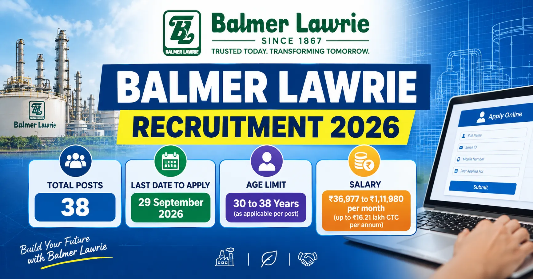 Balmer Lawrie Recruitment 2026: Apply Online for 38 Posts on Fixed Term Contract