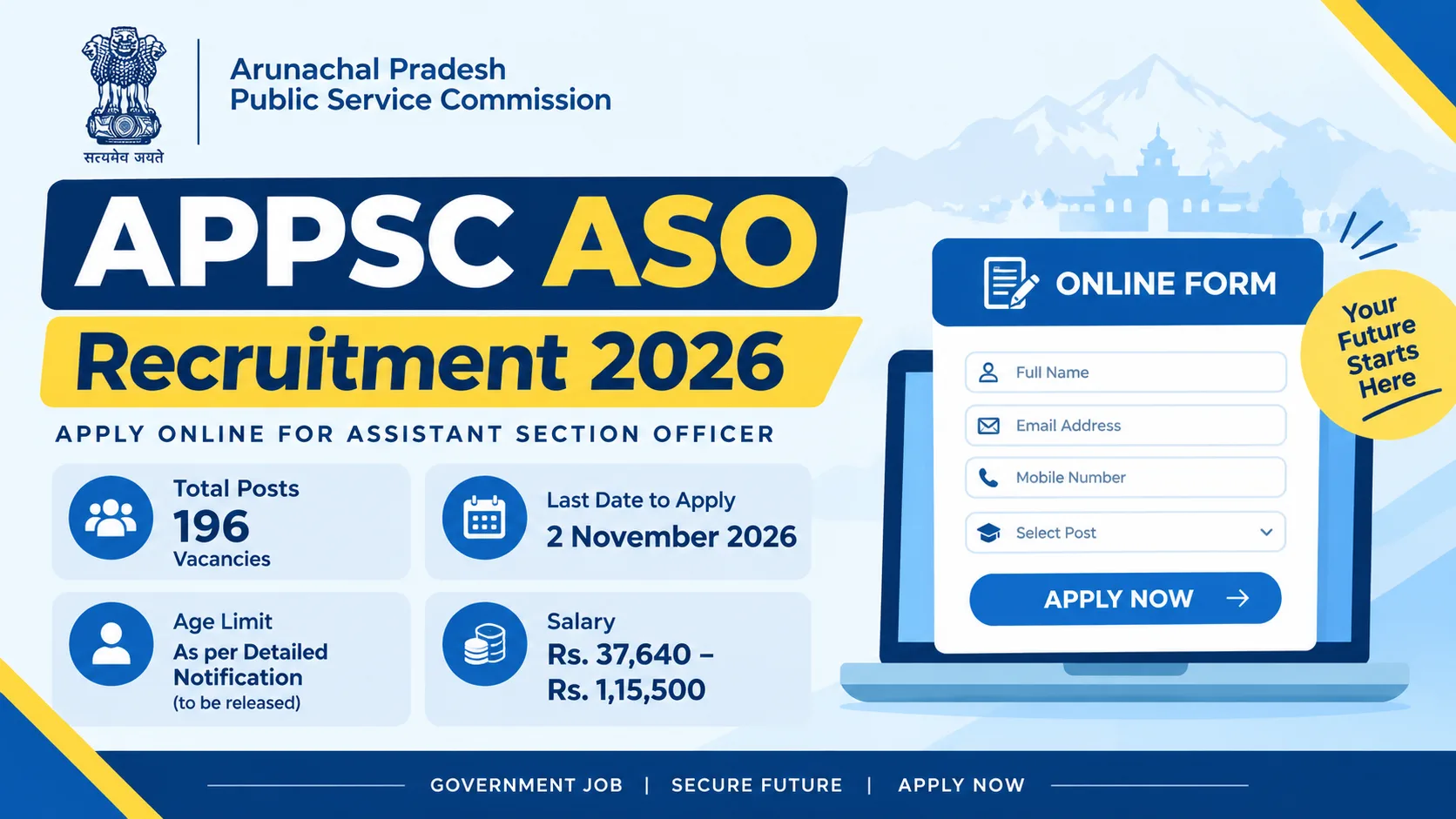 APPSC ASO Recruitment 2026 | 196 Posts, Apply Online from 13 October