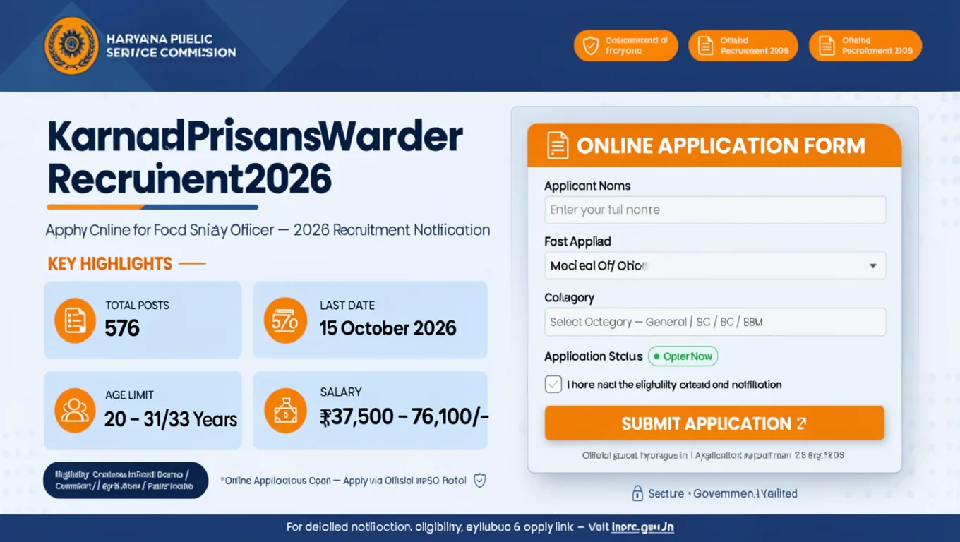 Karnataka Prisons Warder Recruitment 2026 – Apply for 576 Posts