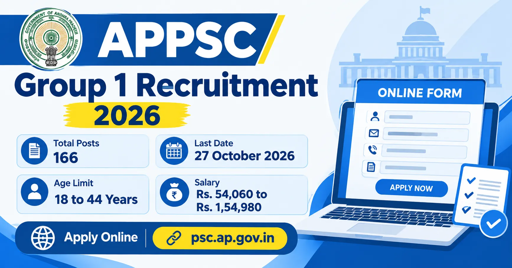 APPSC Group A Recruitment 2026: Apply Online for 166 Posts