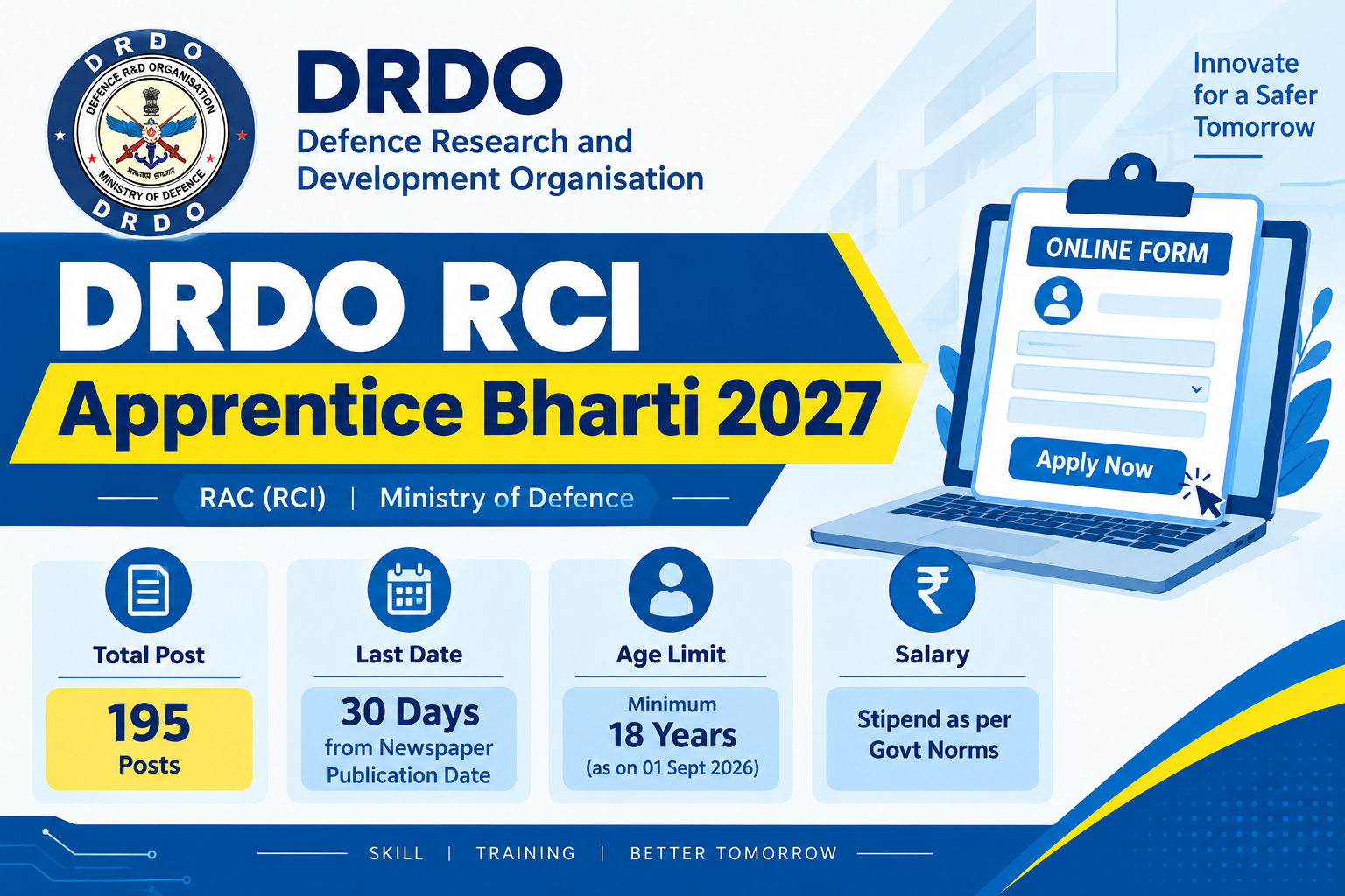 DRDO RCI Apprentice Bharti 2027