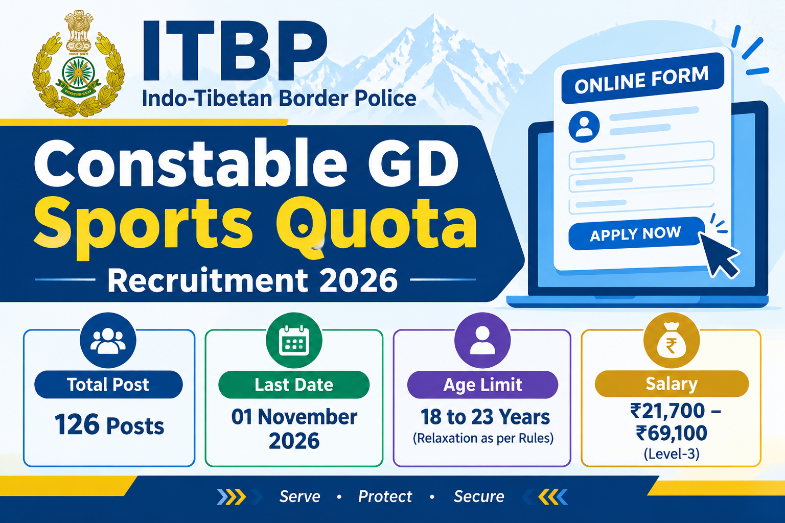 ITBP Constable GD Sports Quota Recruitment 2026