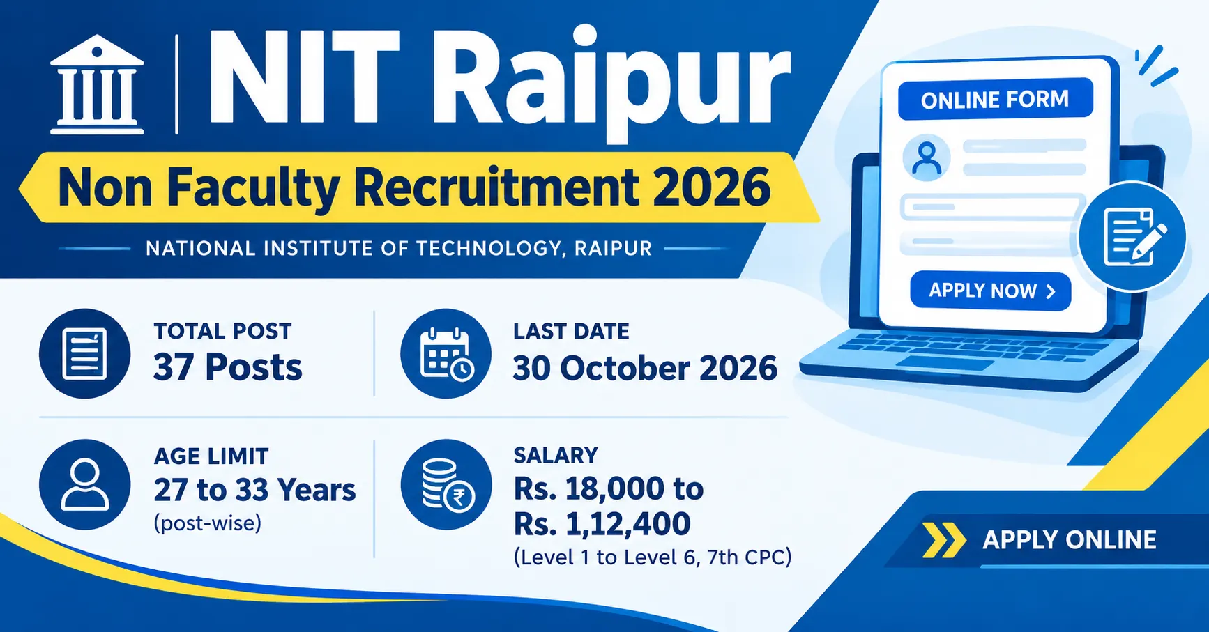 NIT Raipur Non Faculty Recruitment 2026